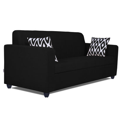 Adorn India Rio Highback 3+1+1 5 Seater Sofa Set (Black) (3 Year Warranty)