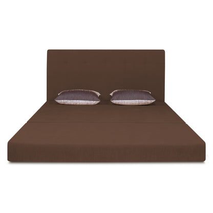Adorn India Easy Highback Three Seater Sofa Cum Bed Wave 5' x 6' (Brown) (1 Year Warranty)