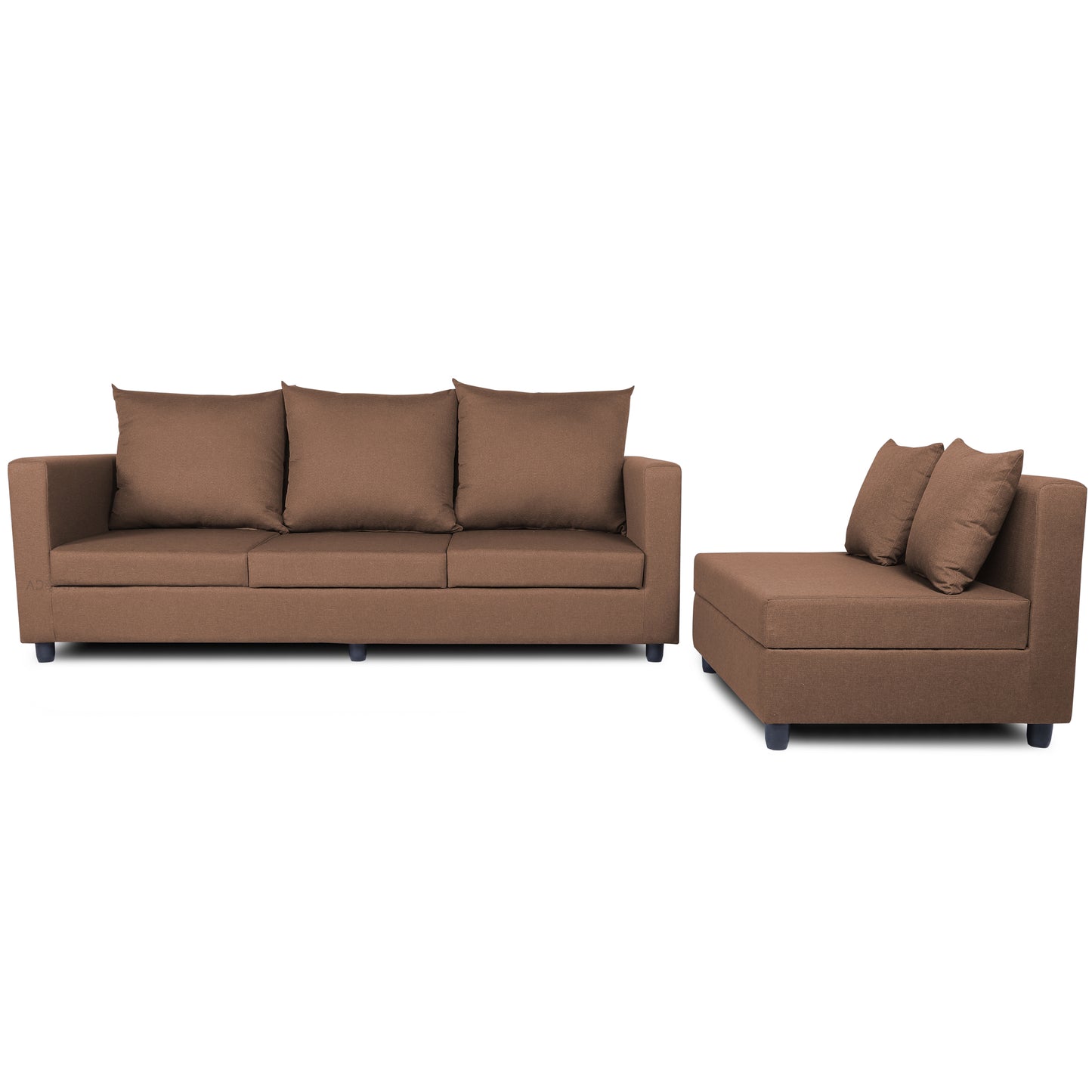 Adorn India New Straight Line Modular 5 Seater Sofa Set (Camel)