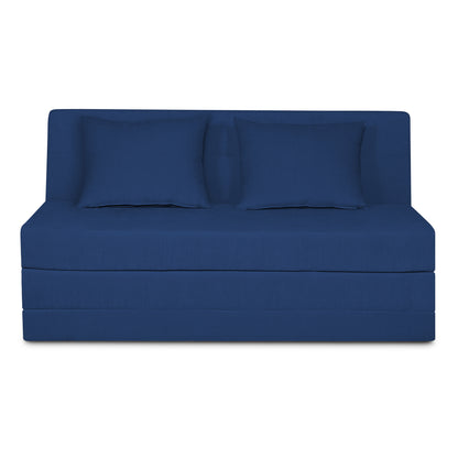 Adorn India Easy Highback Three Seater Sofa Cum Bed Decent 5' x 6' (Blue)