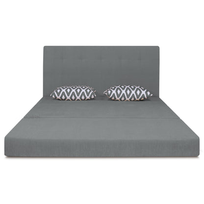 Adorn India Easy Highback Three Seater Sofa Cum Bed Rhombus 5' x 6' (Grey) (1 Year Warranty)