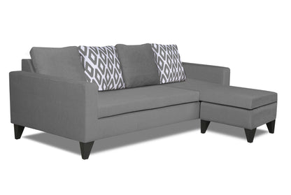 Adorn India Beetle Rhombus L Shape 5 Seater Sofa Set RHS (Grey) (3 Year Warranty)