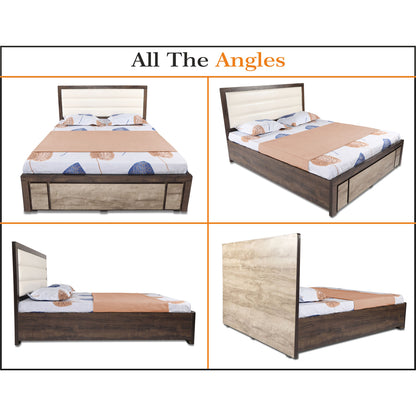 Adorn India Hypnos Engineered Box Spring Storage with Back Cushion Queen Size Bed (Matte Finish; Multi; Without Mattress)