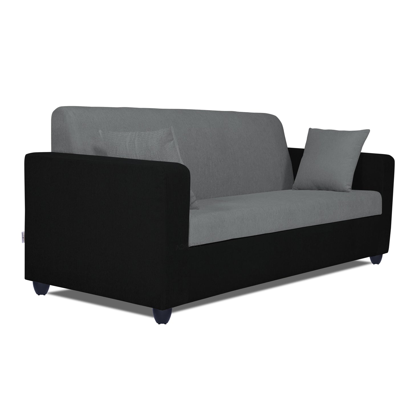 Adorn India Rio Decent 3-1-1 5 Seater Sofa Set (Grey & Black) (3 Year Warranty)