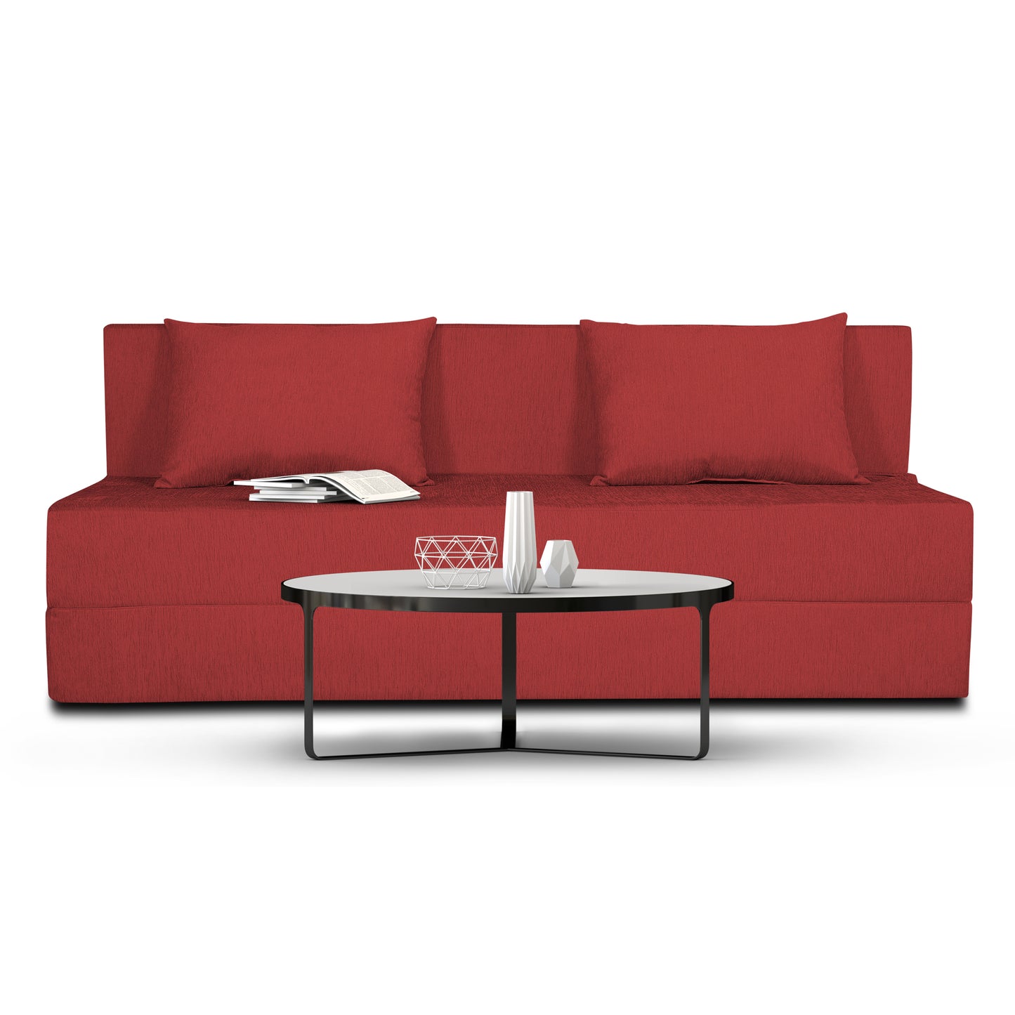 Adorn India Easy 4 Seater Sofa Cum Bed Alyn 6'x 6' (Maroon)
