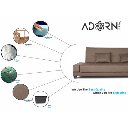 Adorn India Blake 3 Seater Sofa Cum Bed (Camel)