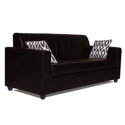 Adorn India Rio HighBack Leatherette 3+1+1 5 Seater Sofa Set (Brown) (3 Year Warranty)