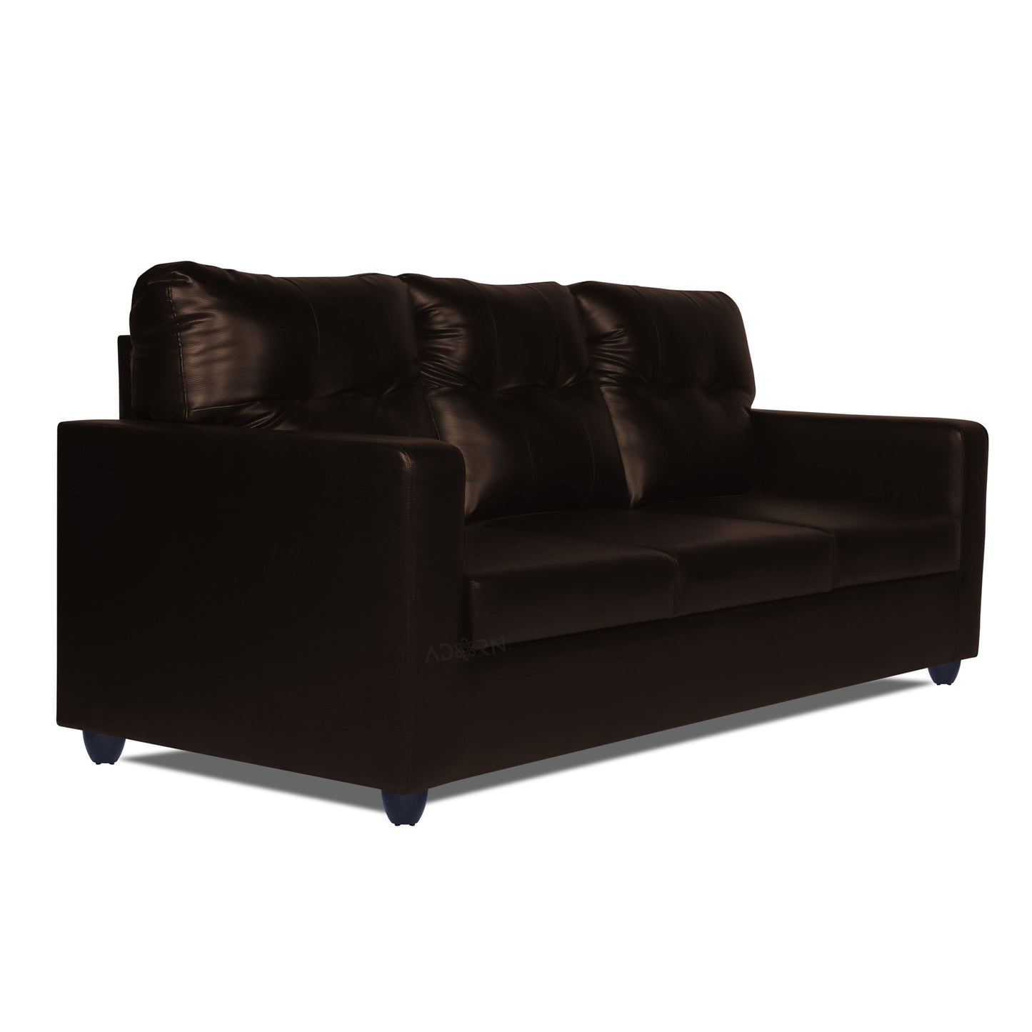 Adorn India Astor Leatherette 3+1+1 5 Seater Sofa Set (Brown) (3 Year Warranty)