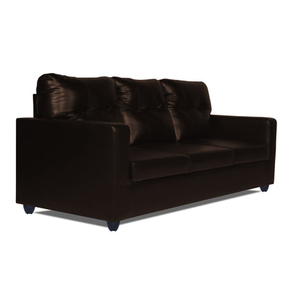 Adorn India Astor Leatherette 3+1+1 5 Seater Sofa Set (Brown) (3 Year Warranty)