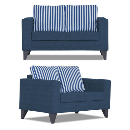 Adorn India Straight Line Plus Stripes 3+2+1 6 Seater Sofa Set (Blue) (3 Year Warranty)