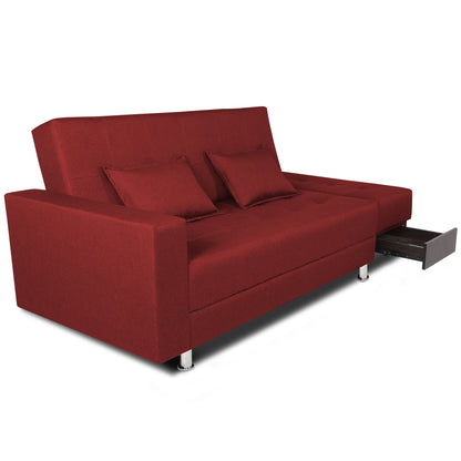Adorn India Flora Sofa Cum bed (Maroon)