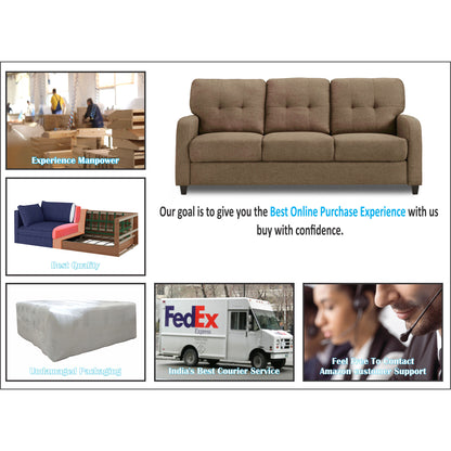 Adorn India Astor 3+2 5 Seater Sofa Set (Camel) (3 Year Warranty)