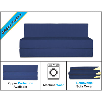 Adorn India Easy Treno 3 Seater Sofa Cum Bed Sit & Sleep Perfect for Guest, Colour Blue, 5'x6', (1 Year Warranty)