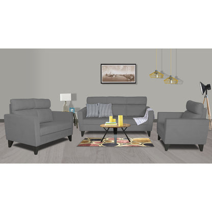 Adorn India Cardello 3-2-1 Six Seater Sofa Set (Grey) (3 Year Warranty)