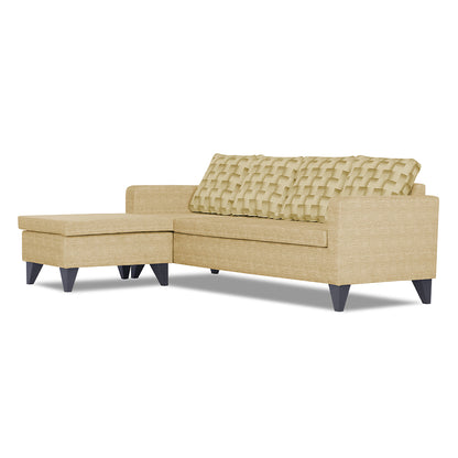 Adorn India Calloway Bricks L Shape 5 Seater Sofa Set LHS (Beige)