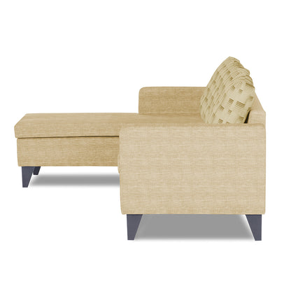 Adorn India Calloway Bricks L Shape 5 Seater Sofa Set LHS (Beige)