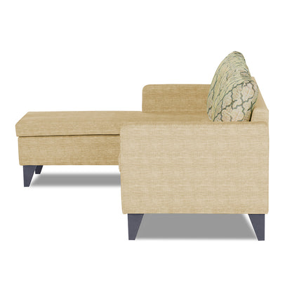 Adorn India Dorothy Blossom L Shape 5 Seater Sofa Set (Right Hand Side) (Beige) (3 Year Warranty)