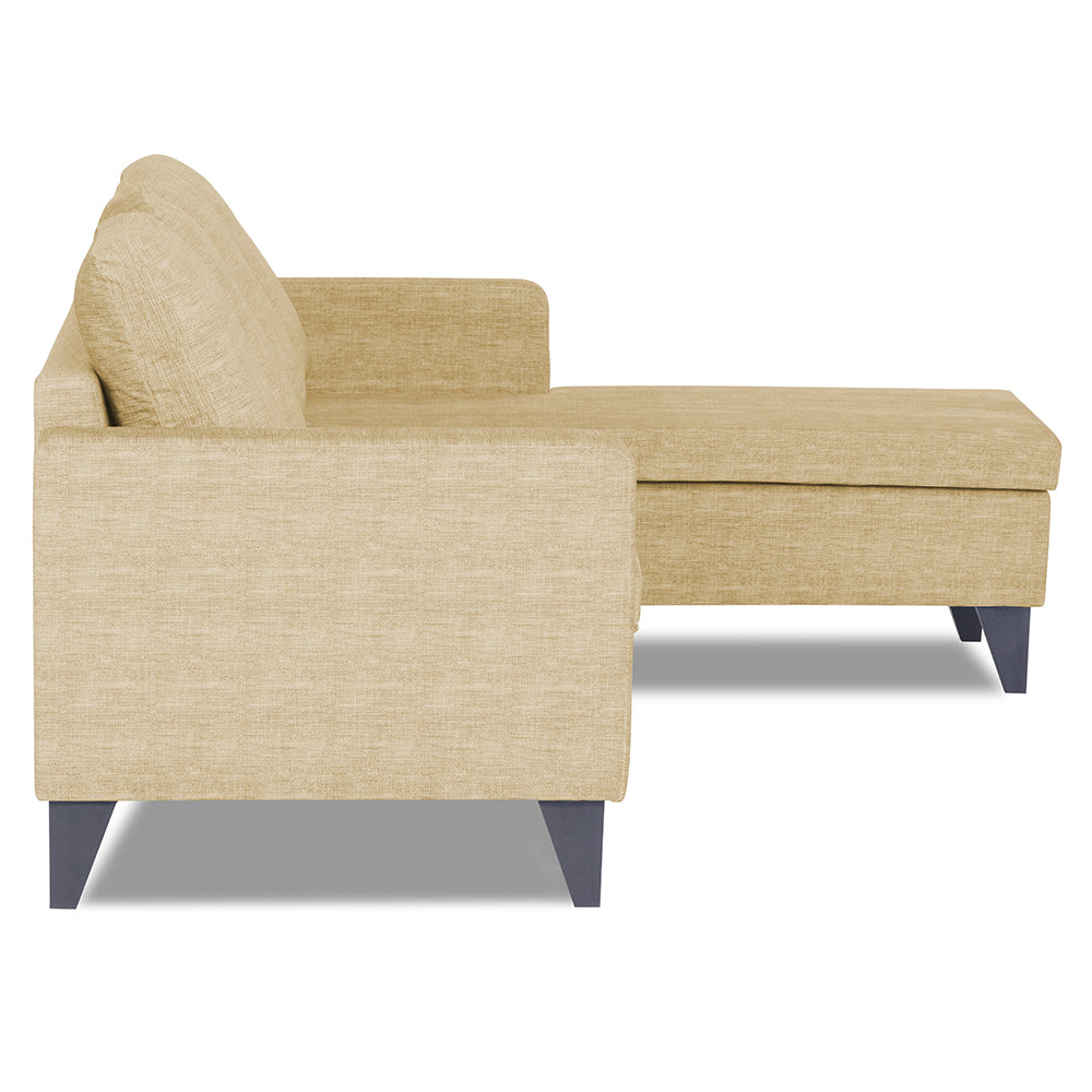 Adorn India Jonas Decent L Shape 5 Seater Sofa Set RHS (Beige) (3 Year Warranty)