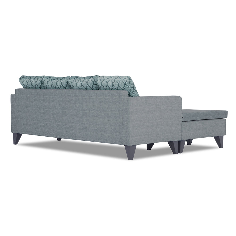 Adorn India Dorothy Blossom L Shape 5 Seater Sofa Set (Left Hand Side) (Grey) (3 Year Warranty)