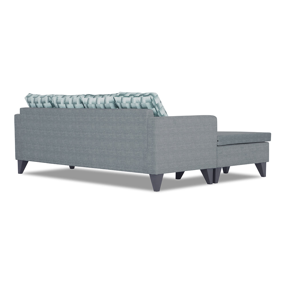 Adorn India Calloway Bricks L Shape 5 Seater Sofa Set (Left Hand Side) (Grey)