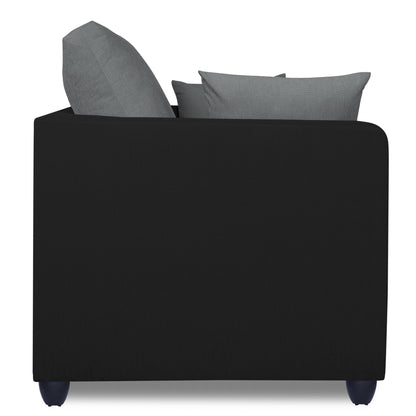 Adorn India Zink Straight Line 3 Seater Sofa (Black & Grey)