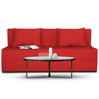 Adorn India Easy 3 Seater Sofa Cum Bed Alyn 5'x 6' (Red) (1 Year Warranty)