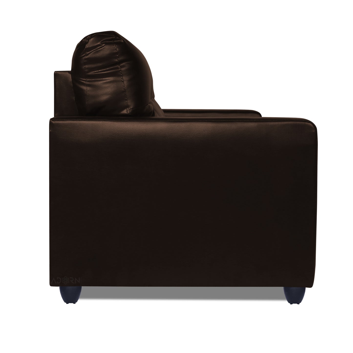 Adorn India Astor Leatherette 3 Seater Sofa (Brown) (3 Year Warranty)