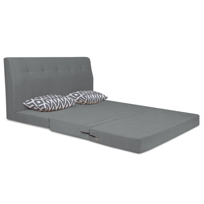 Adorn India Easy Highback Three Seater Sofa Cum Bed Rhombus 5' x 6' (Grey) (1 Year Warranty)