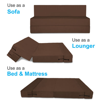 Adorn India Easy Treno 3 Seater Sofa Cum Bed Sit & Sleep Perfect for Guest, Colour Brown, 5'x6', (1 Year Warranty)
