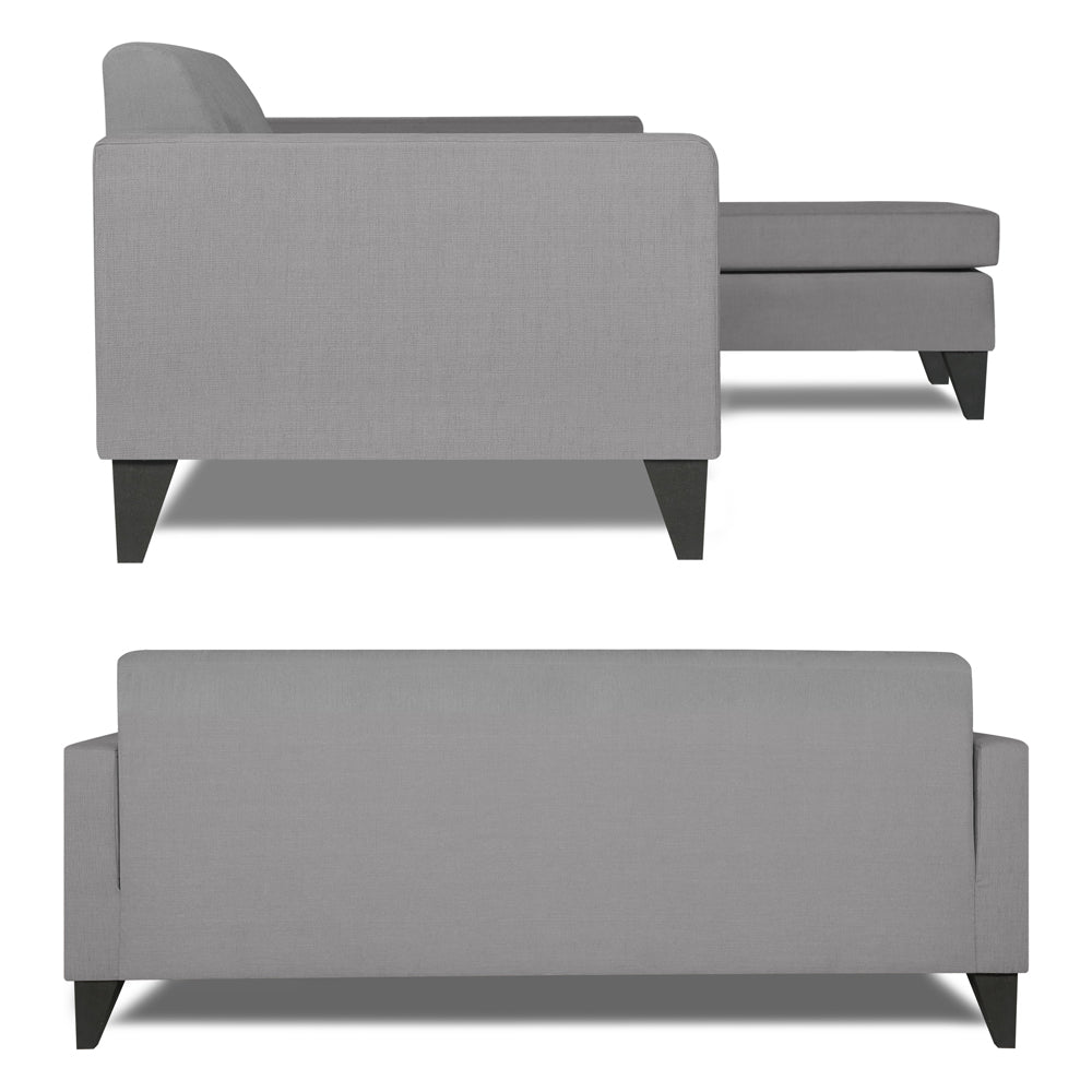 Adorn India Aladra L Shape Decent 5 Seater Sofa Set RHS (Grey) (3 Year Warranty)