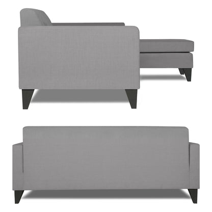 Adorn India Aladra L Shape Decent 5 Seater Sofa Set RHS (Grey) (3 Year Warranty)