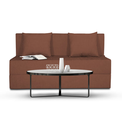 Adorn India Easy 2 Seater Sofa Cum Bed Alyn 4'x 6' (Brown) (1 Year Warranty)