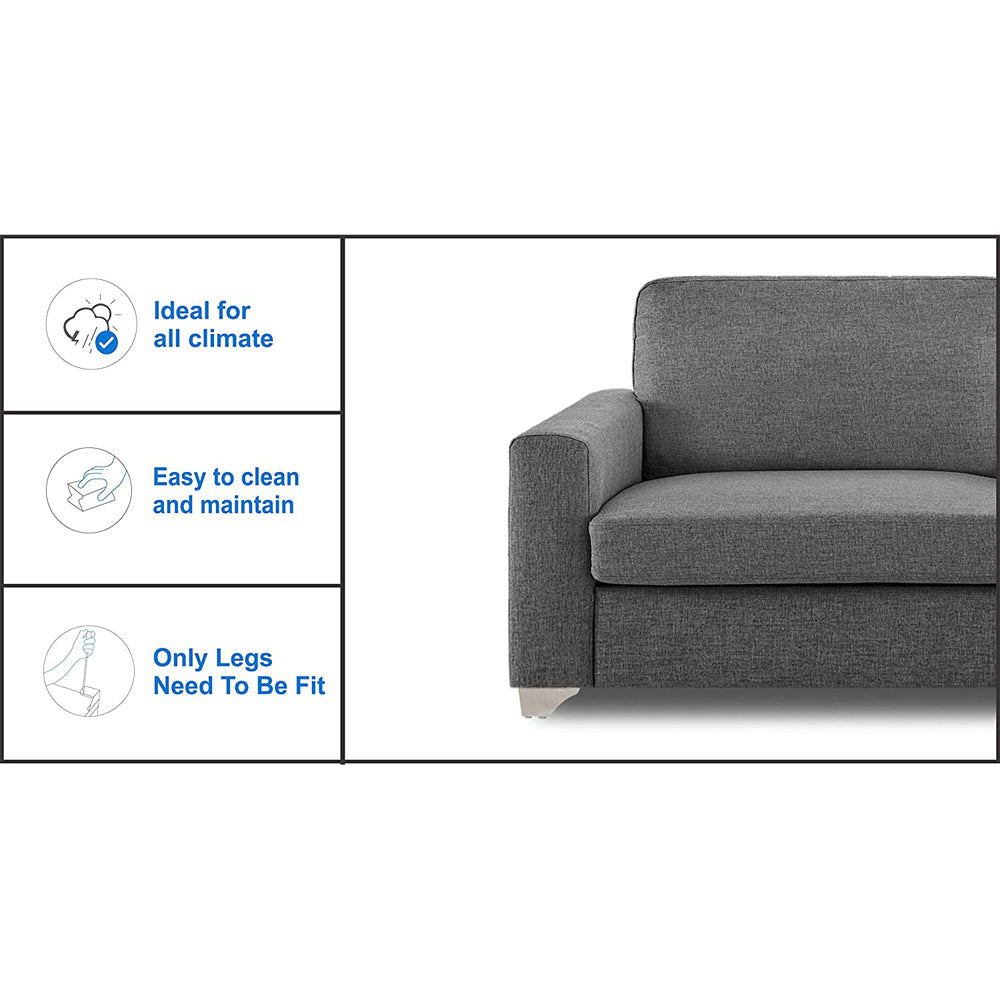 Adorn India Straight line 3+1+1 Seater Sofa Set(New Grey)