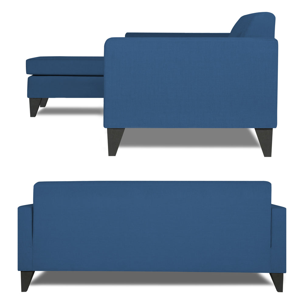 Adorn India Aladra L Shape Decent 5 Seater Sofa Set LHS (Blue) (3 Year Warranty)