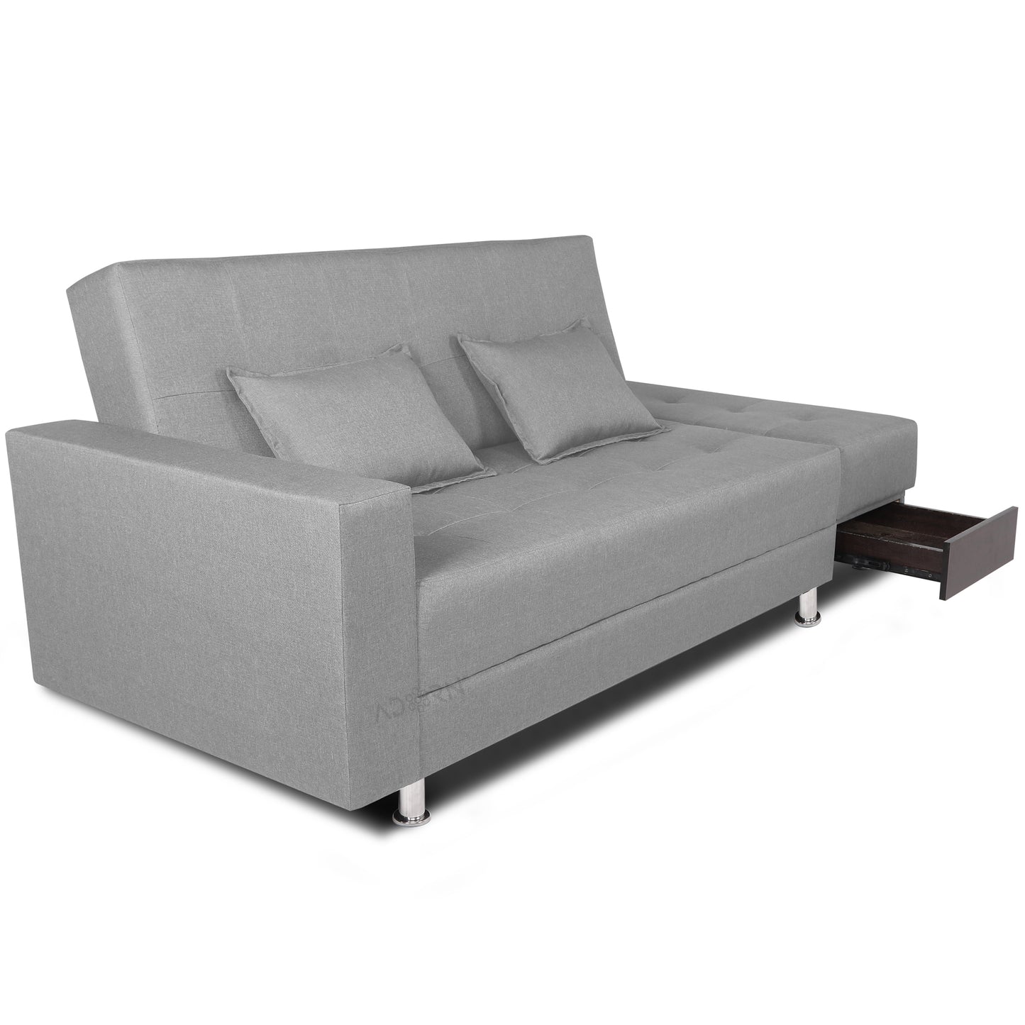 Adorn India Flora Sofa Cum bed (Light Grey)