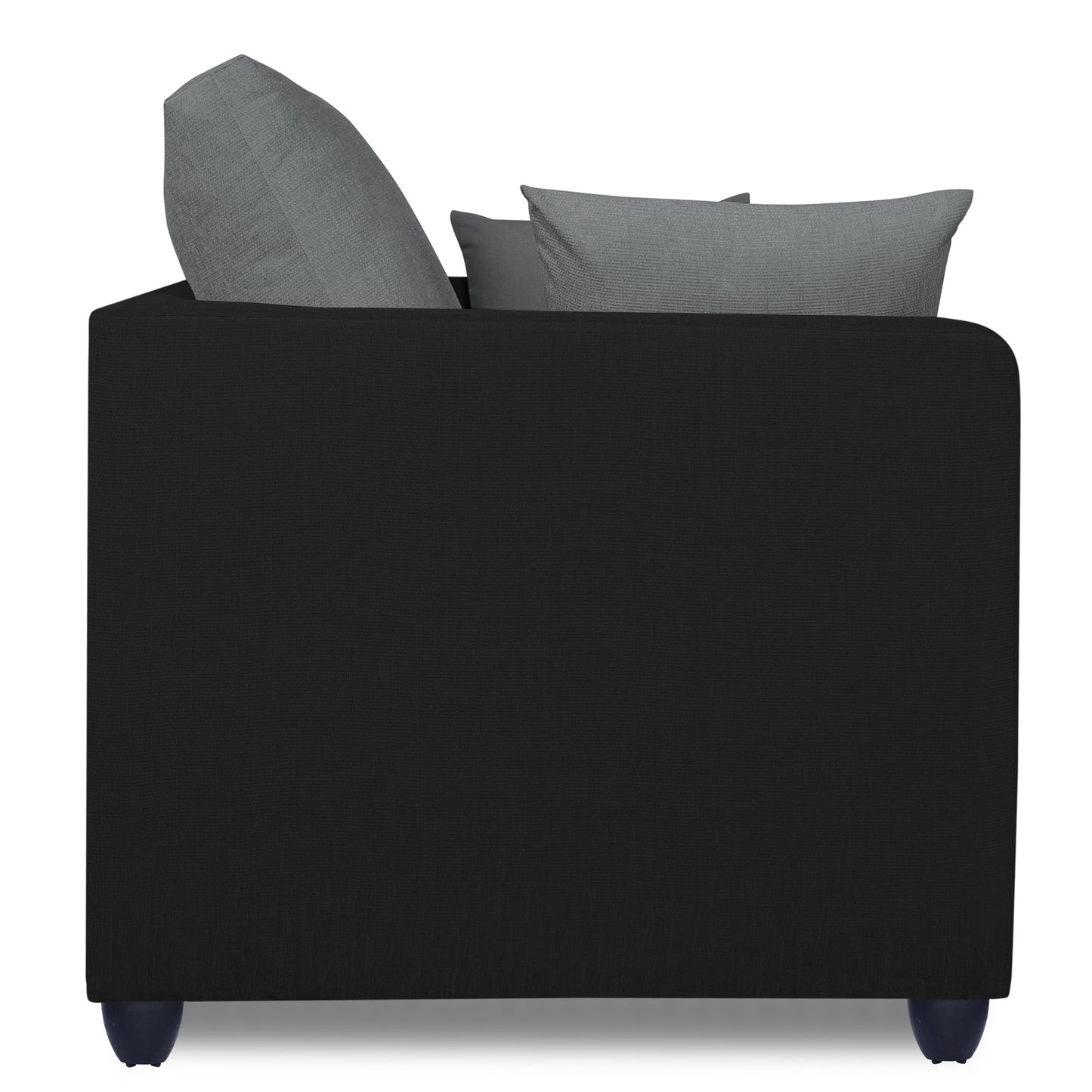Adorn India Zink Straight Line 3-1-1 5 Seater Sofa Set(Black & Grey)