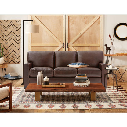 Adorn India Exclusive Rosina Leatherette Three Seater Sofa (Light Brown)