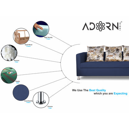 Adorn India Alita 3-1-1 Compact 5 Seater Sofa Set (Blue)
