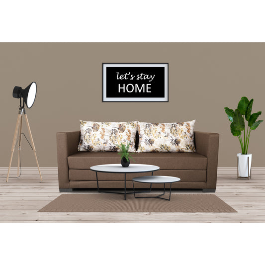 Adorn India Straight line 3 Seater Sofa Cum Bed (Brown)