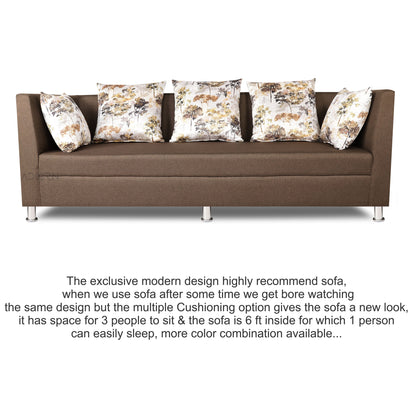 Adorn India Alica Three Seater Sofa (Camel)