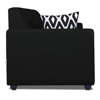 Adorn India Monteno 3 Seater Sofa (Black) (3 Year Warranty)