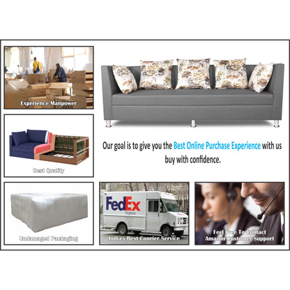 Adorn India Alica Modular Sofa Set (Light Grey)