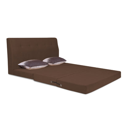 Adorn India Easy Highback Two Seater Sofa Cum Bed Wave 4' x 6' (Brown) (1 Year Warranty)