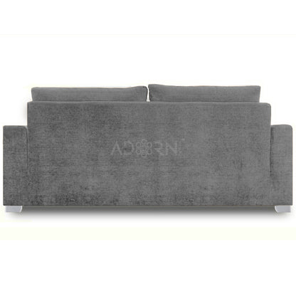 Adorn India Straight Line Three Seater Sofa (Grey)