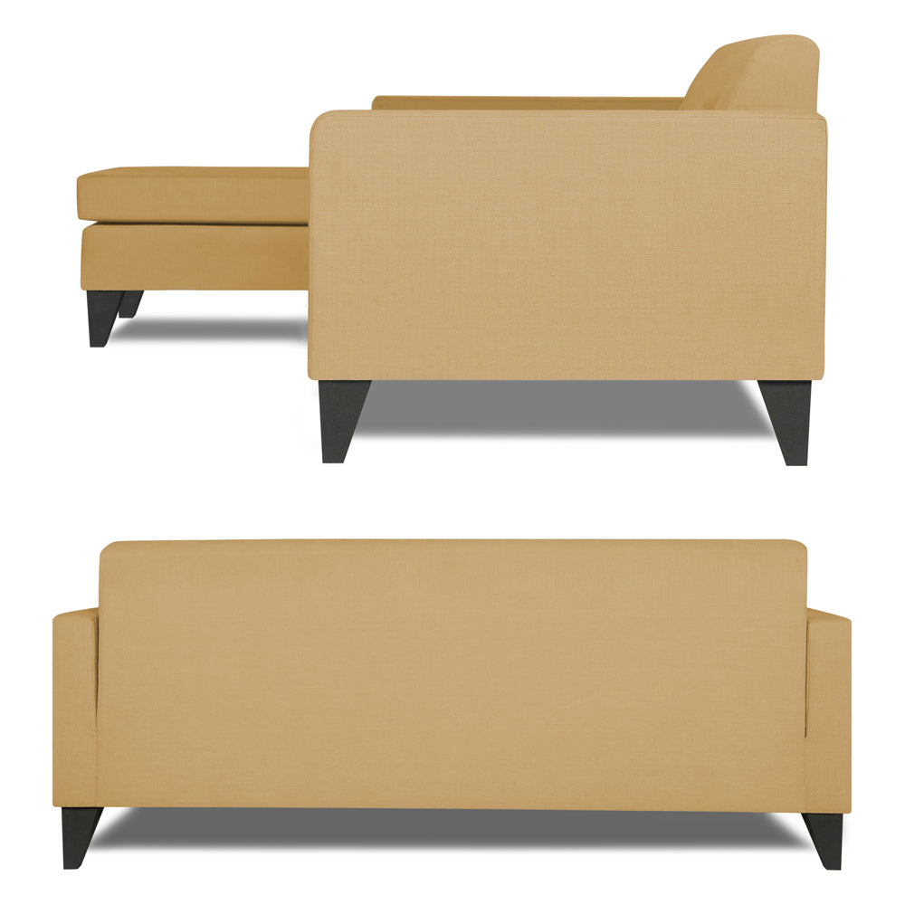 Adorn India Aladra L Shape Decent 5 Seater Sofa Set LHS (Beige) (3 Year Warranty)