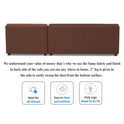 Adorn India Atlas Modular Sofa Set (Brown) (3 Year Warranty)