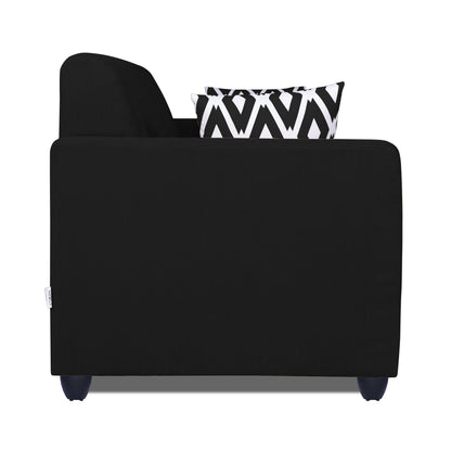 Adorn India Rio Highback 3 Seater Sofa (Black) (3 Year Warranty)
