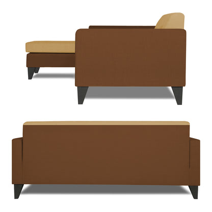 Adorn India Aladra L Shape Decent 5 Seater Sofa Set LHS (Brown & Beige) (3 Year Warranty)