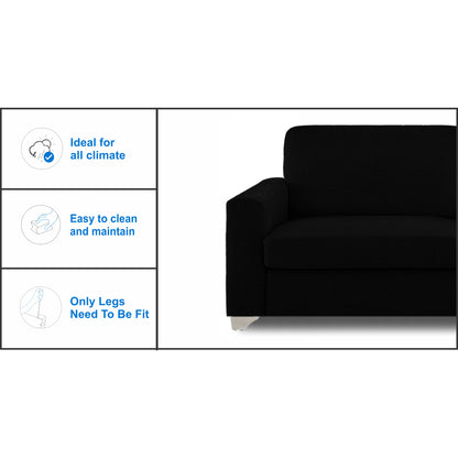 Adorn India Straight line 3+1+1 Seater Sofa Set(Black)