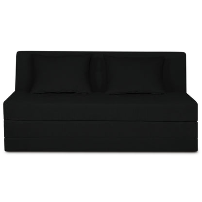 Adorn India Easy Highback Three Seater Sofa Cum Bed Decent 6' x 6' (Black) (1 Year Warranty)